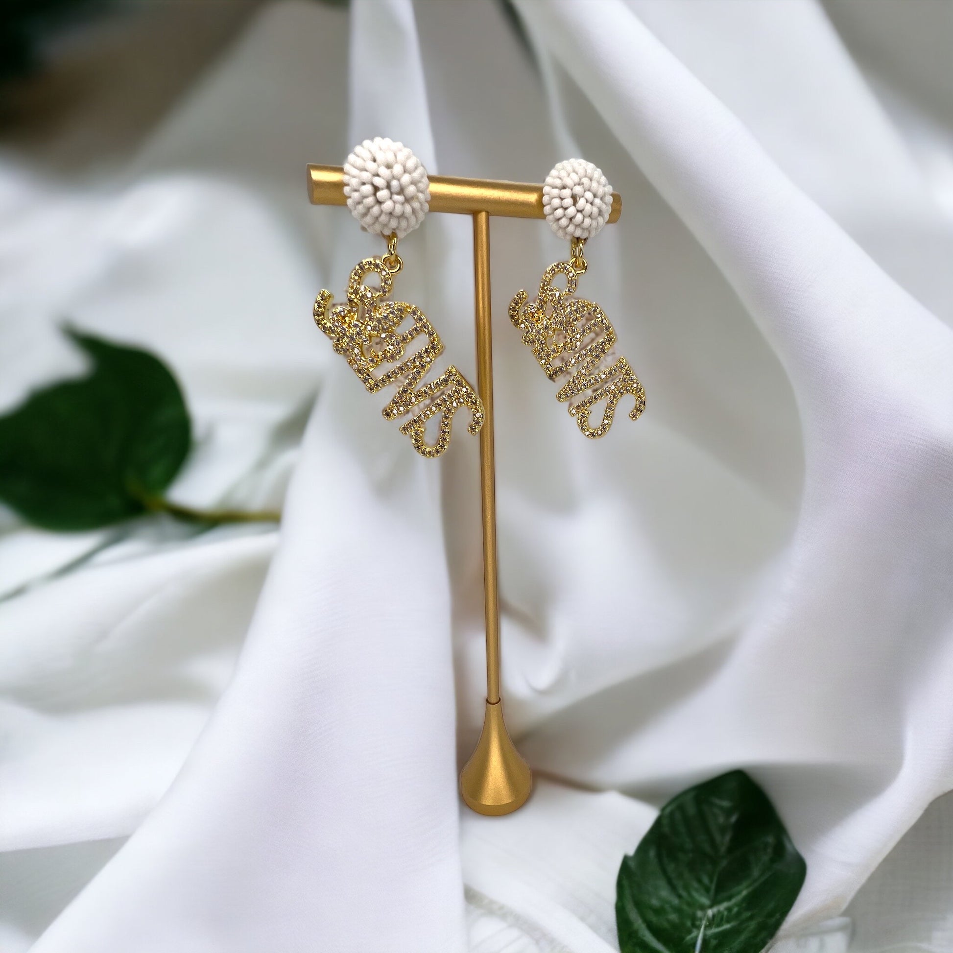 Louisiana Saints Earrings - Louisiana State, Handmade Jewelry, Heart of Louisiana, New Orleans Saints, NOLA Earrings, Handmade Earrings - Rhythms of Grace Creative