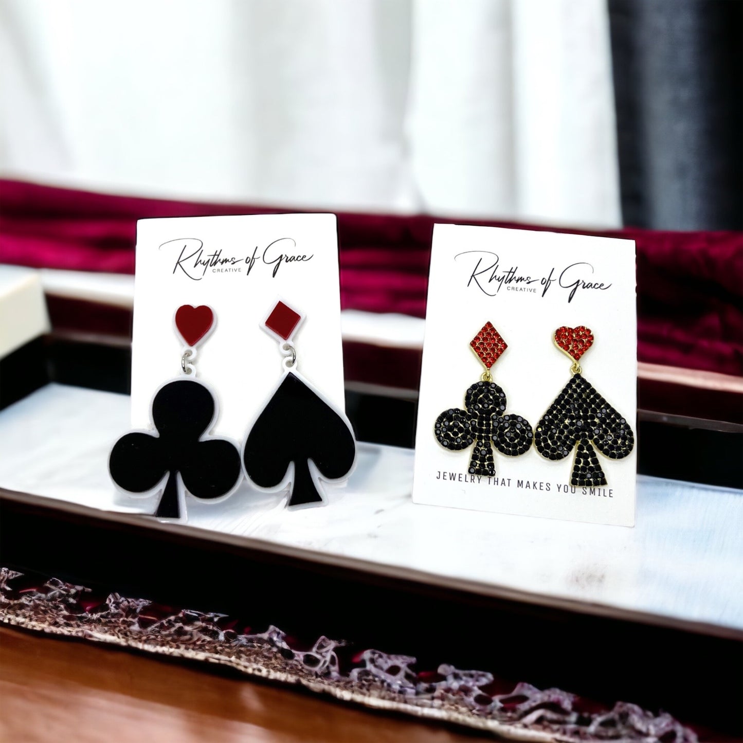 Suite of Cards Earrings: Unleash Your Inner Queen! 🌟 - Rhythms of Grace Creative