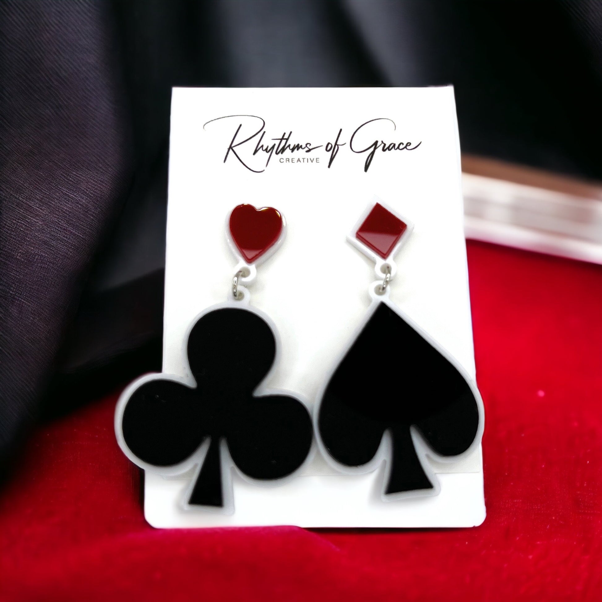 Suite of Cards Earrings: Unleash Your Inner Queen! 🌟 - Rhythms of Grace Creative