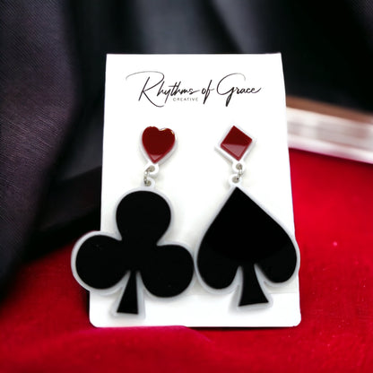 Suite of Cards Earrings: Unleash Your Inner Queen! 🌟 - Rhythms of Grace Creative