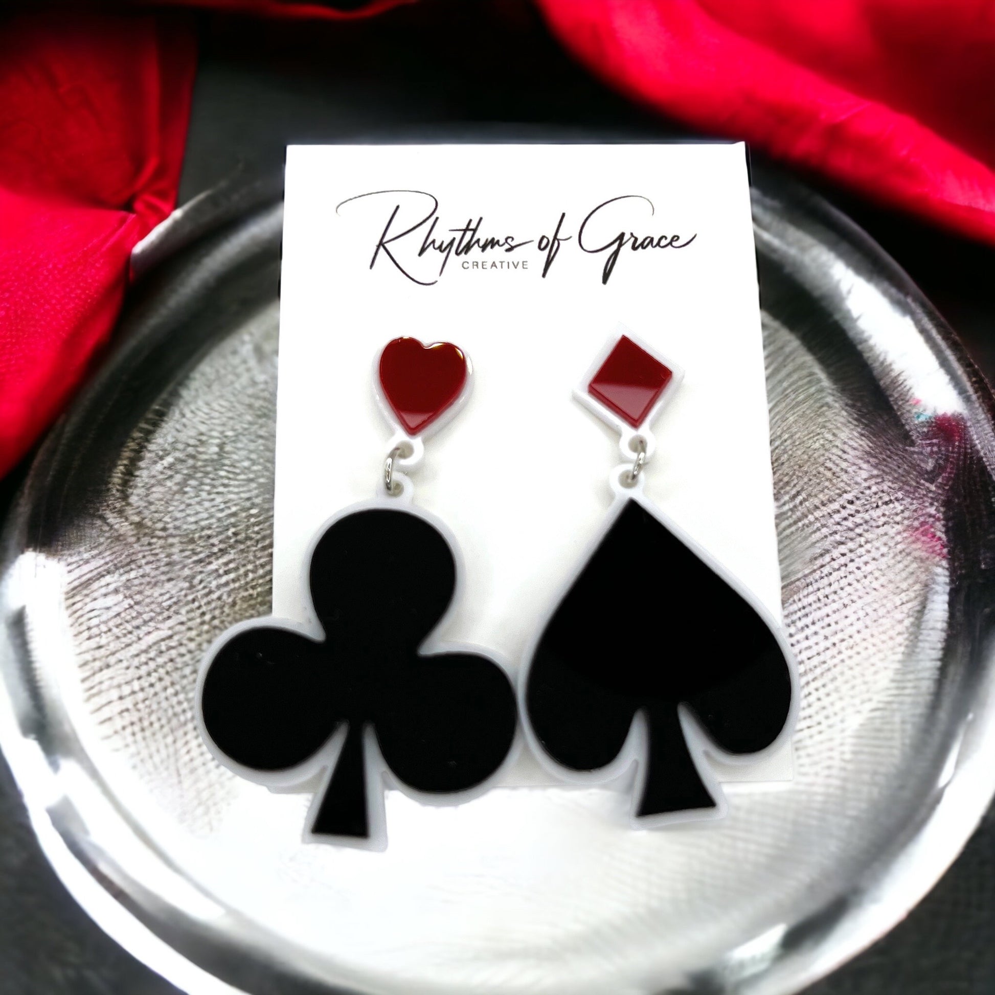 Suite of Cards Earrings: Unleash Your Inner Queen! 🌟 - Rhythms of Grace Creative