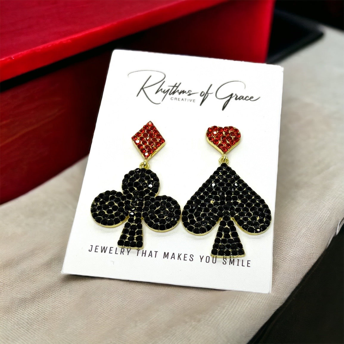 Suite of Cards Earrings: Unleash Your Inner Queen! 🌟 - Rhythms of Grace Creative