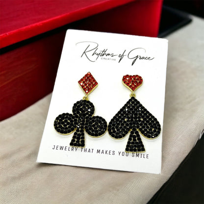 Suite of Cards Earrings: Unleash Your Inner Queen! 🌟 - Rhythms of Grace Creative