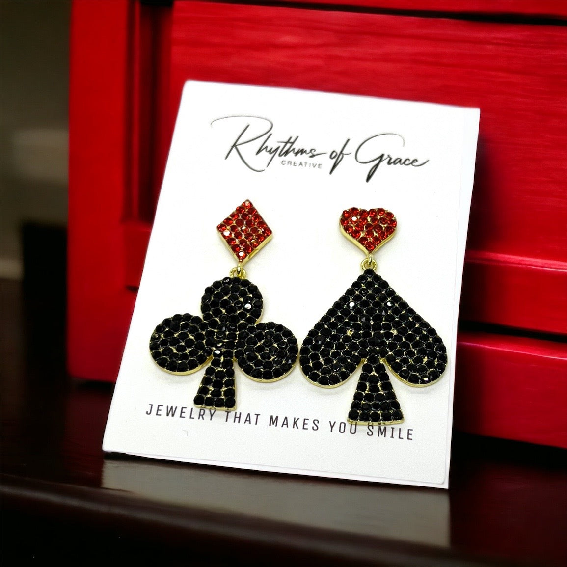 Suite of Cards Earrings: Unleash Your Inner Queen! 🌟 - Rhythms of Grace Creative