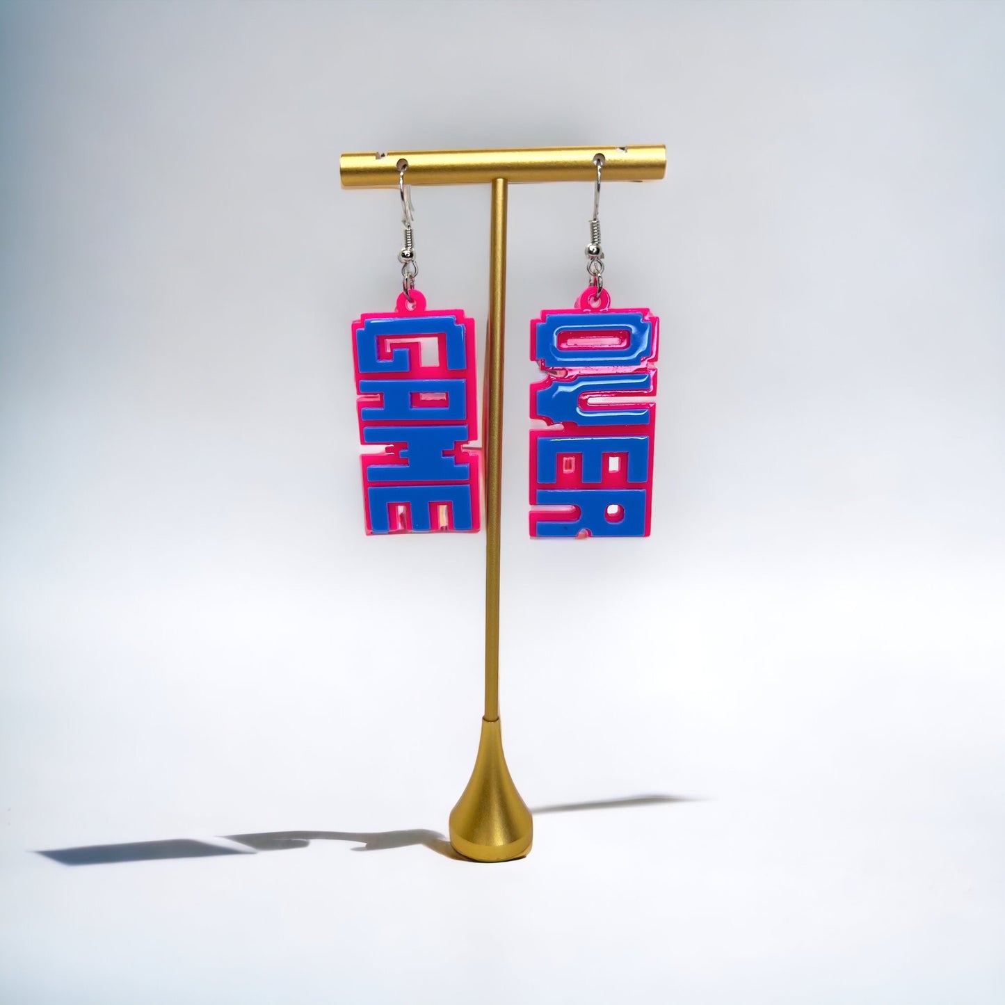 Game Over Earrings - 80’s Retro, Game Console, Game Over, Cartoon Character, Retro Video Game, Handmade Earrings - Rhythms of Grace Creative