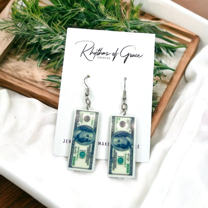 Benjamin Earrings: Flaunt Your Financial Flair! 💵 - Rhythms of Grace Creative