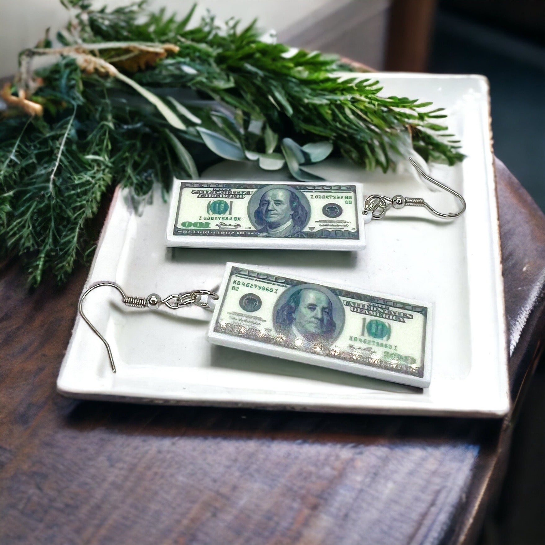 Benjamin Earrings: Flaunt Your Financial Flair! 💵 - Rhythms of Grace Creative