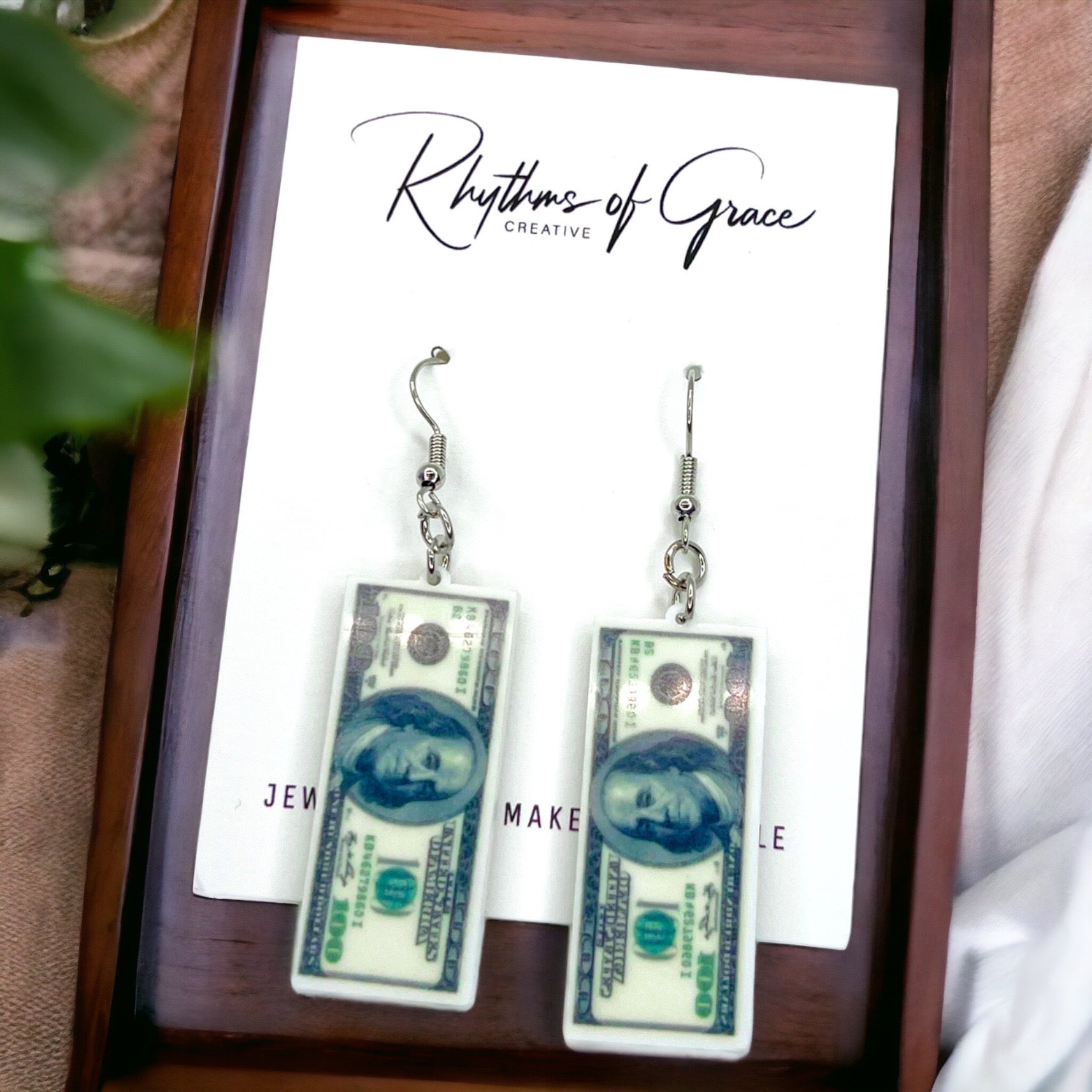 Benjamin Earrings: Flaunt Your Financial Flair! 💵 - Rhythms of Grace Creative