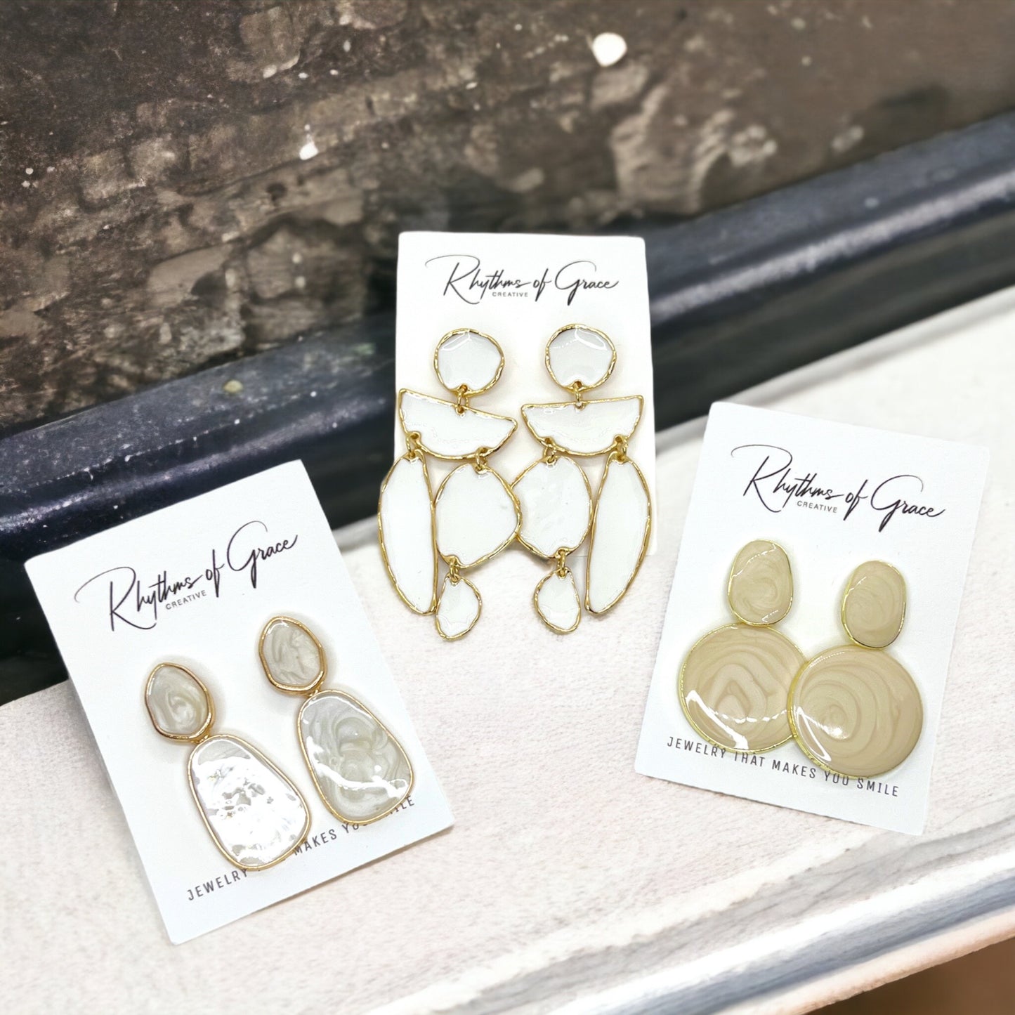 Radiant White Stone Dangle Earrings: Unleash Your Boho Chic Vibes! - Rhythms of Grace Creative