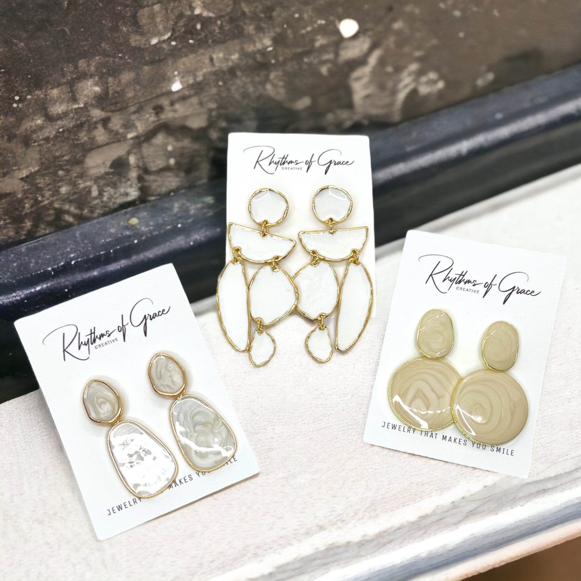 Radiant White Stone Dangle Earrings: Unleash Your Boho Chic Vibes! - Rhythms of Grace Creative