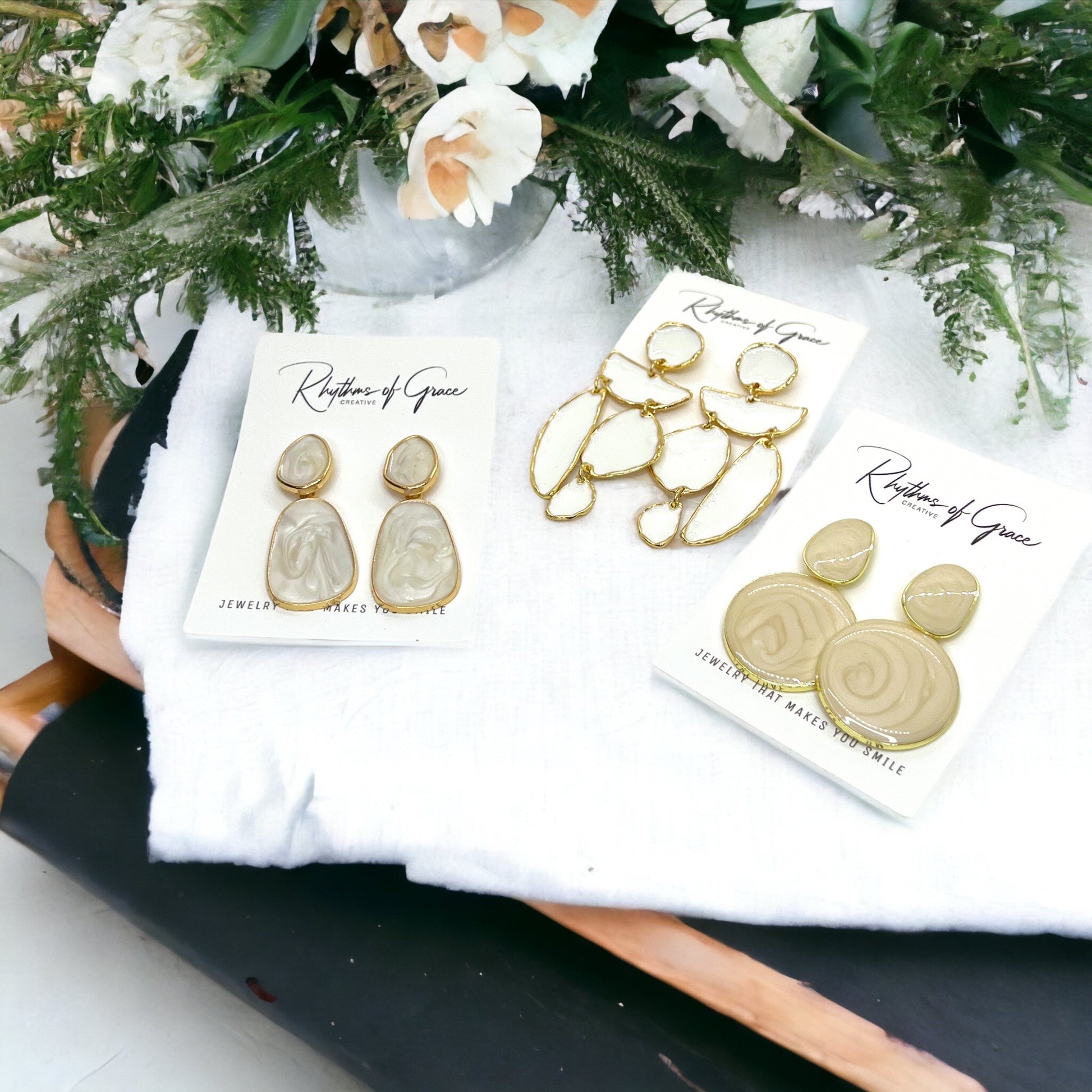 Radiant White Stone Dangle Earrings: Unleash Your Boho Chic Vibes! - Rhythms of Grace Creative