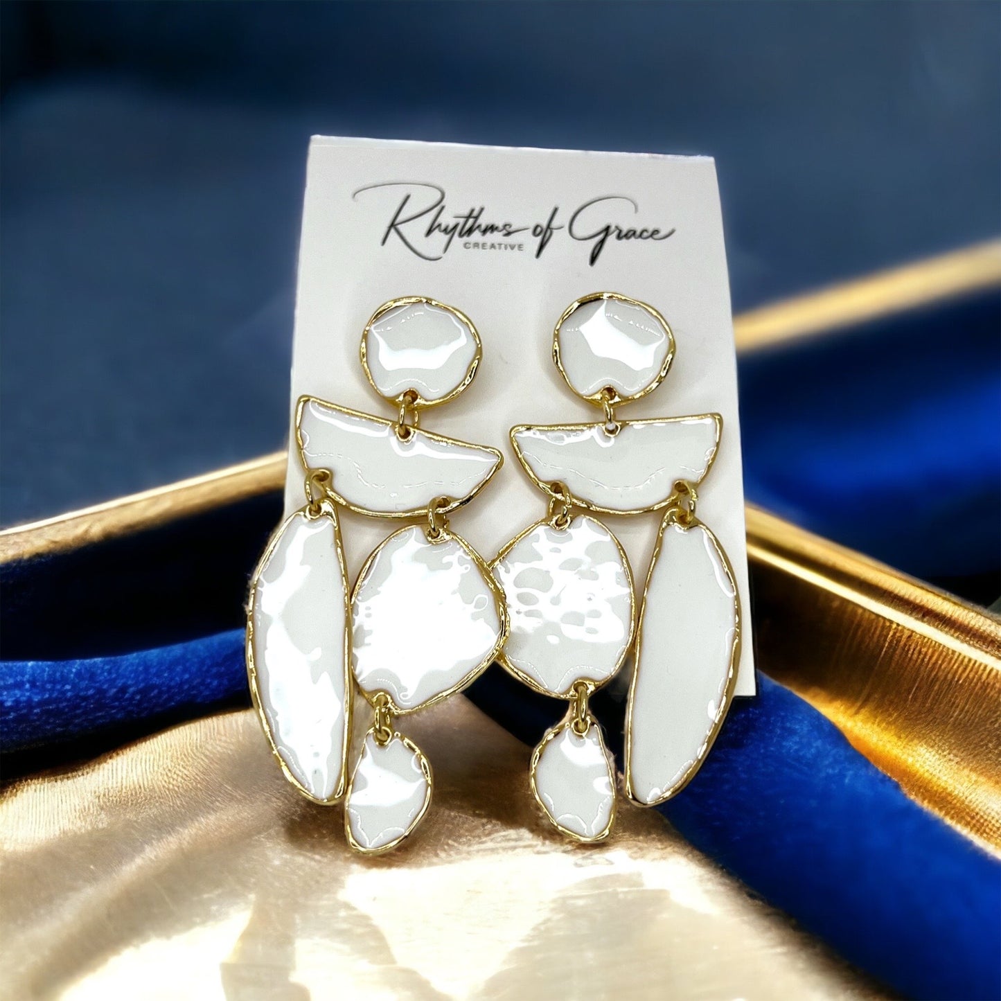 Radiant White Stone Dangle Earrings: Unleash Your Boho Chic Vibes! - Rhythms of Grace Creative