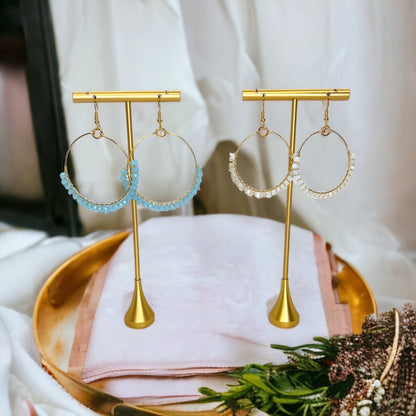 Delicate Boho Drop Earrings - Festival Accessories, Boho Chic, Beaded Earrings, Bohemian Style, Brown Earrings Gypsy Earrings, Dangle - Rhythms of Grace Creative