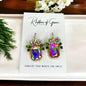 Rhinestone Floral Earrings - Floral Rhinestones, Sparkle Earrings, Rhinestone Earrings - Rhythms of Grace Creative