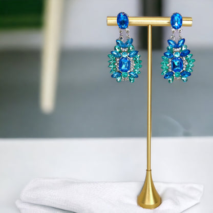 Sparkling Blue Rhinestone Dangle Earrings - Elevate Your Elegance! ✨ - Rhythms of Grace Creative