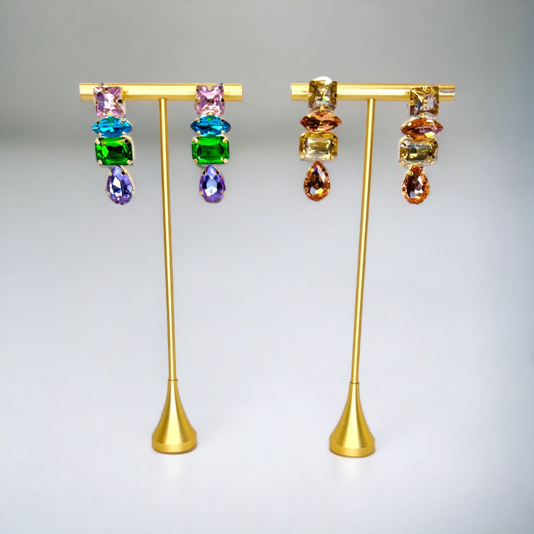 Sparkle in Style: Pastel Rhinestone Drop Earrings - Rhythms of Grace Creative