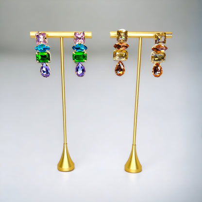Sparkle in Style: Pastel Rhinestone Drop Earrings - Rhythms of Grace Creative