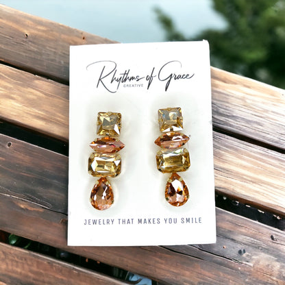 Sparkle in Style: Pastel Rhinestone Drop Earrings - Rhythms of Grace Creative