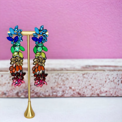 Sparkle & Shine: Rhinestone Rainbow Drop Earrings 🌈 - Rhythms of Grace Creative