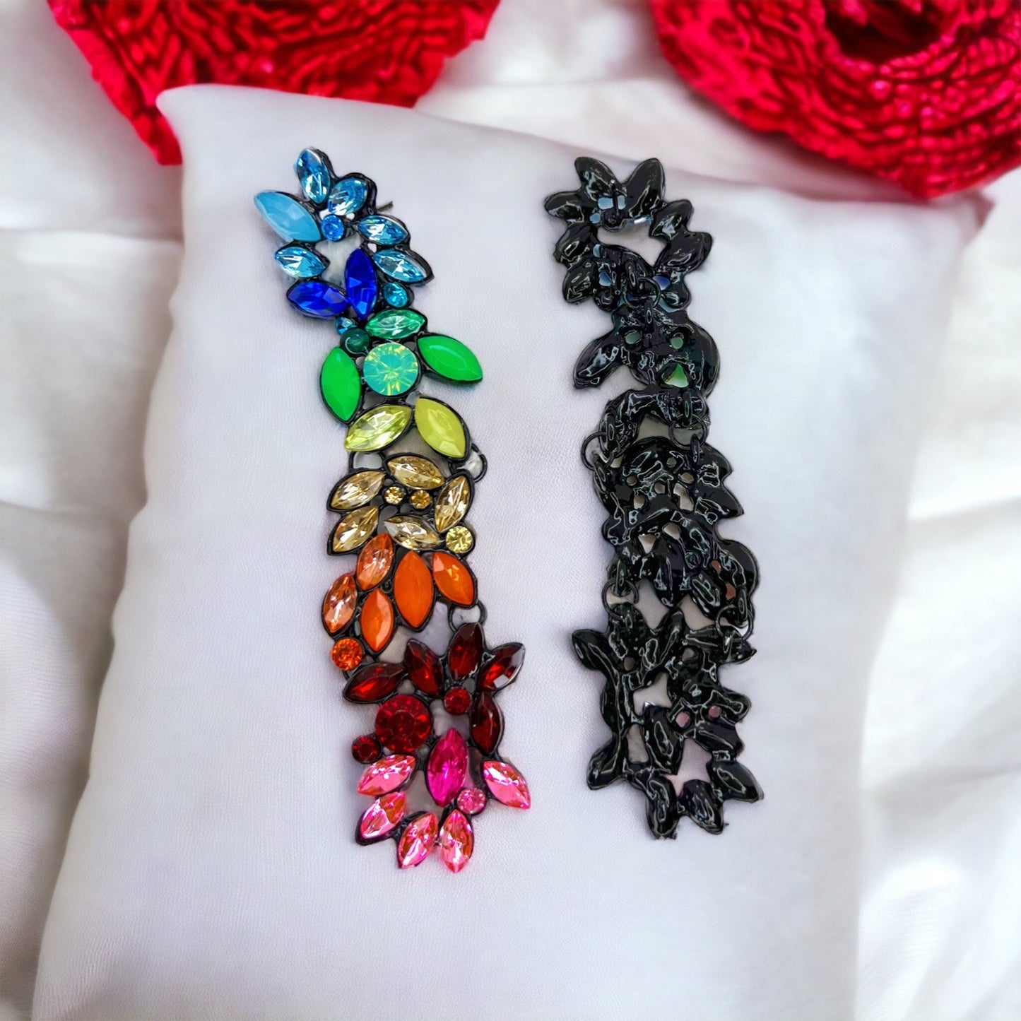 Sparkle & Shine: Rhinestone Rainbow Drop Earrings 🌈 - Rhythms of Grace Creative