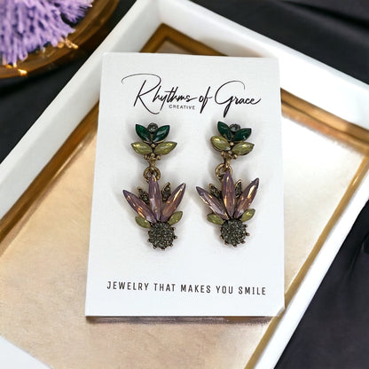 Garden Glam – Rhinestone Flower Earrings That Wow - Rhythms of Grace Creative