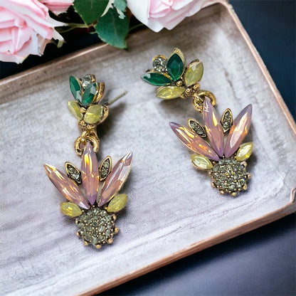 Garden Glam – Rhinestone Flower Earrings That Wow - Rhythms of Grace Creative