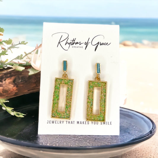 Shimmering Seafoam Dream: Dainty Rhinestone Earrings for Every Celebration! ✨ - Rhythms of Grace Creative