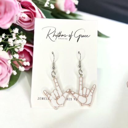 Love in Every Gesture: Sign Language Dangle Earrings! - Rhythms of Grace Creative