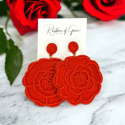 Charming Beaded Flower Earrings - Bohemian Chic, Perfect for Kentucky Derby & Gifts! - Rhythms of Grace Creative