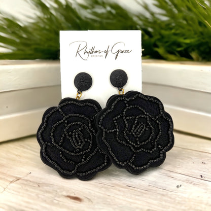 Charming Beaded Flower Earrings - Bohemian Chic, Perfect for Kentucky Derby & Gifts! - Rhythms of Grace Creative