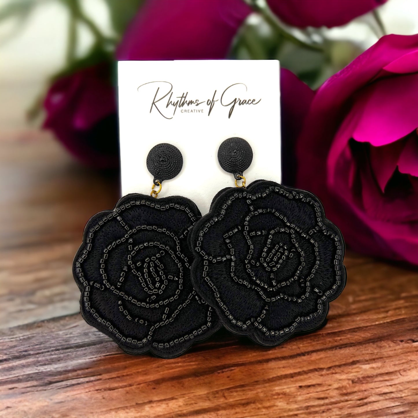 Charming Beaded Flower Earrings - Bohemian Chic, Perfect for Kentucky Derby & Gifts! - Rhythms of Grace Creative