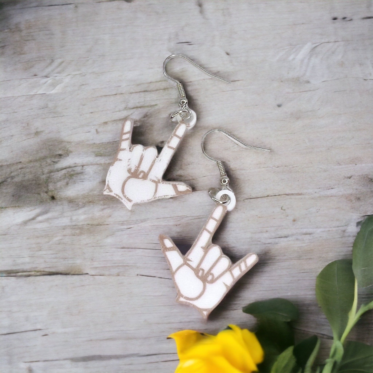 Love in Every Gesture: Sign Language Dangle Earrings! - Rhythms of Grace Creative