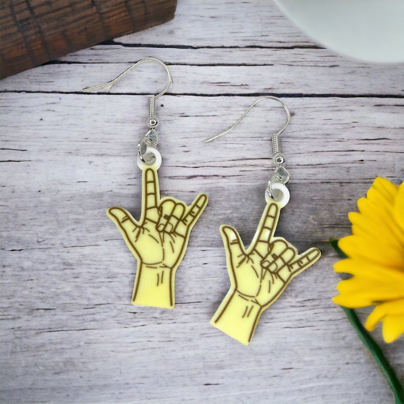Love in Every Gesture: Sign Language Dangle Earrings! - Rhythms of Grace Creative