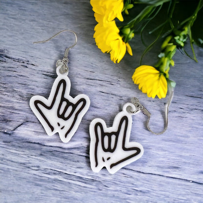 Love in Every Gesture: Sign Language Dangle Earrings! - Rhythms of Grace Creative