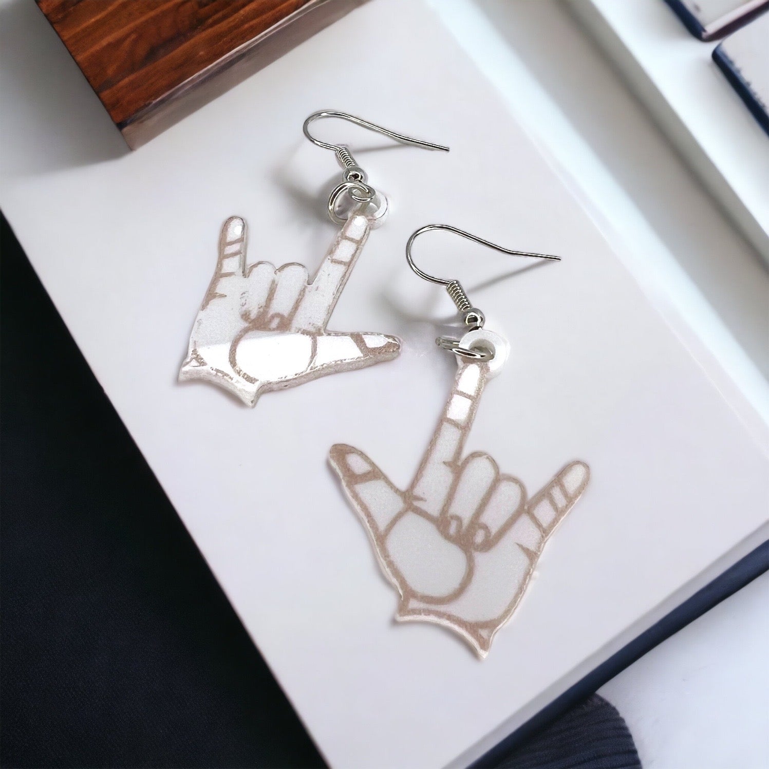 Love in Every Gesture: Sign Language Dangle Earrings! - Rhythms of Grace Creative