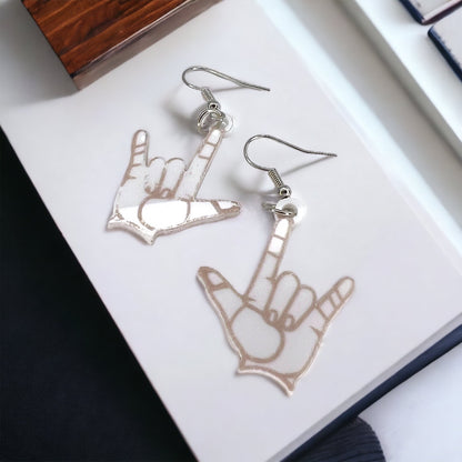 Love in Every Gesture: Sign Language Dangle Earrings! - Rhythms of Grace Creative