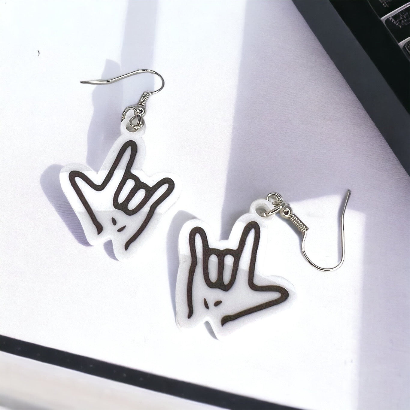 Love in Every Gesture: Sign Language Dangle Earrings! - Rhythms of Grace Creative