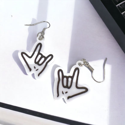 Love in Every Gesture: Sign Language Dangle Earrings! - Rhythms of Grace Creative