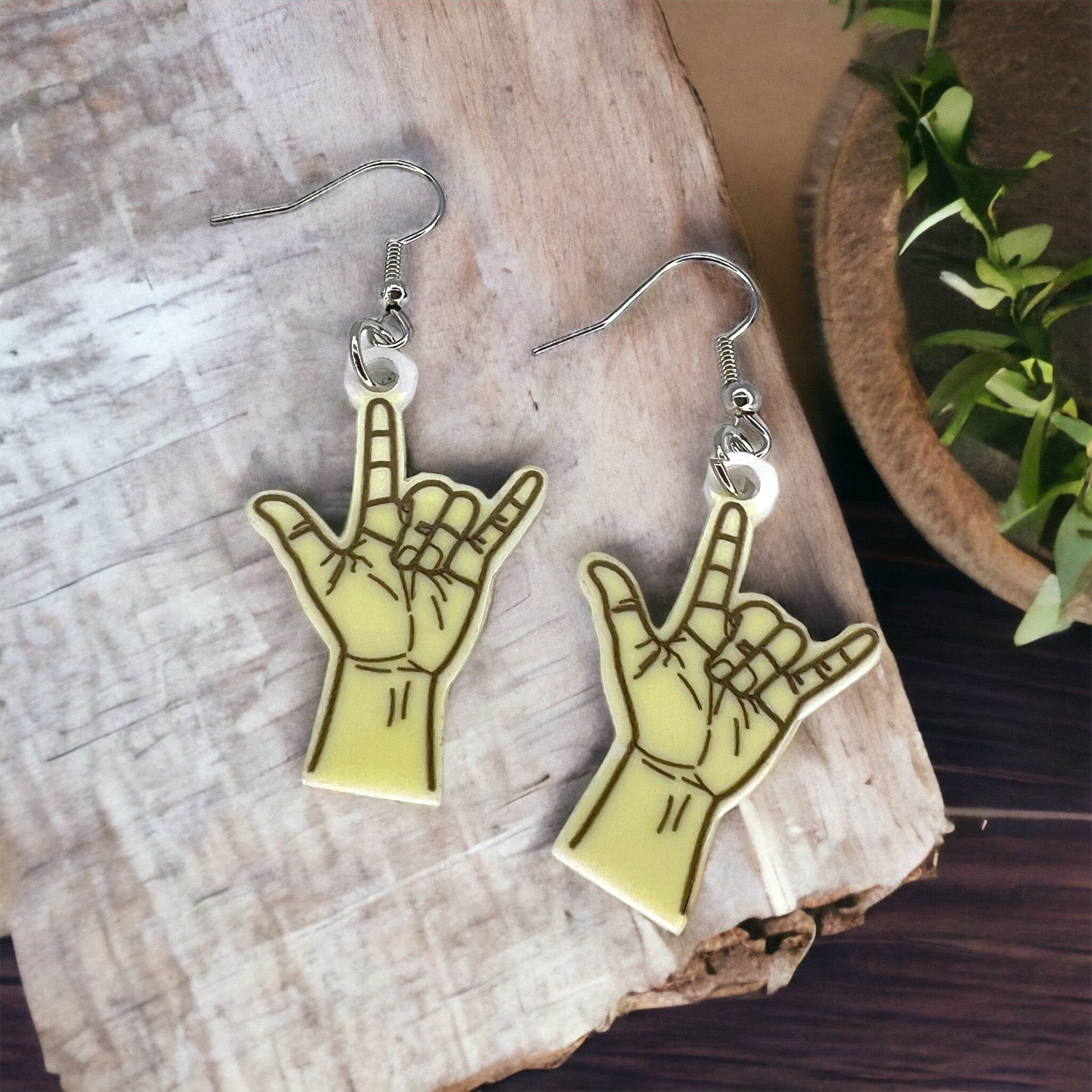 Love in Every Gesture: Sign Language Dangle Earrings! - Rhythms of Grace Creative