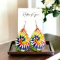 Vibrant Tie Dyed Teardrop Dangle Earrings: Boho Chic Rainbow Style! - Rhythms of Grace Creative