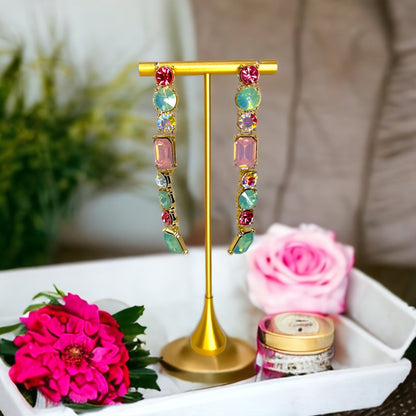 Pastel Dreams: Dazzling Rhinestone Dangle Earrings for Every Occasion! - Rhythms of Grace Creative