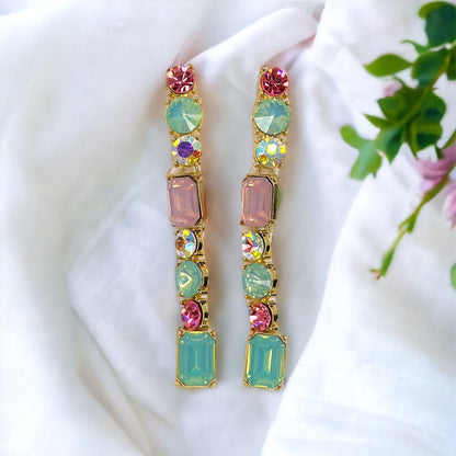 Pastel Dreams: Dazzling Rhinestone Dangle Earrings for Every Occasion! - Rhythms of Grace Creative