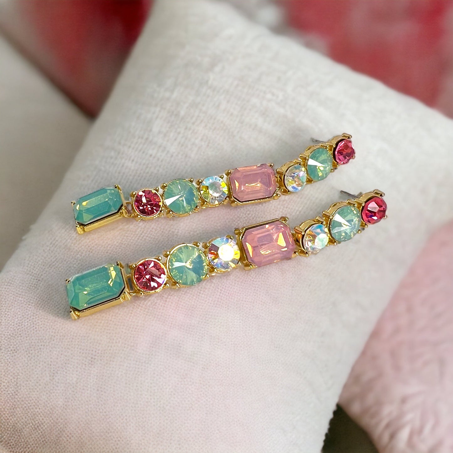 Pastel Dreams: Dazzling Rhinestone Dangle Earrings for Every Occasion! - Rhythms of Grace Creative