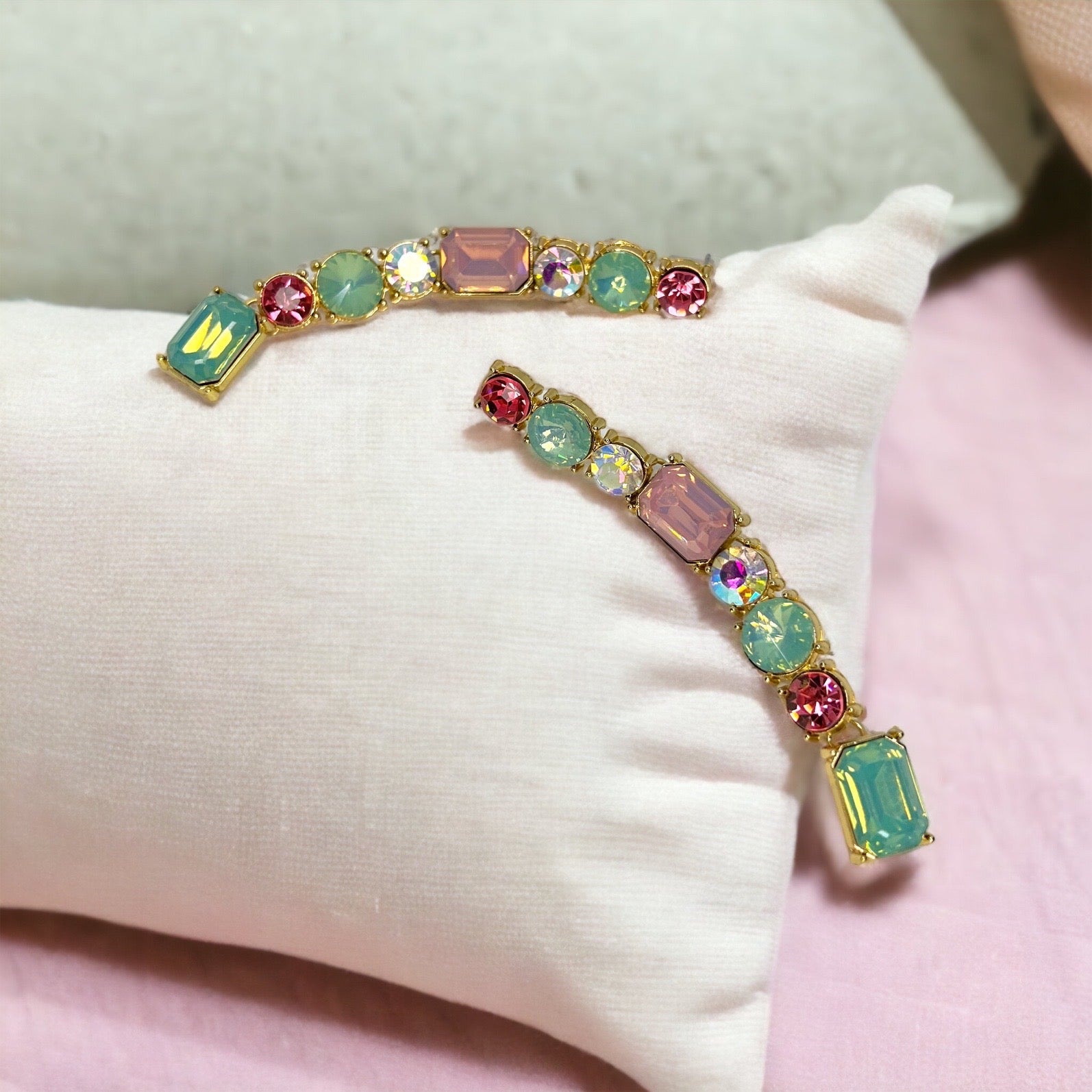 Pastel Dreams: Dazzling Rhinestone Dangle Earrings for Every Occasion! - Rhythms of Grace Creative