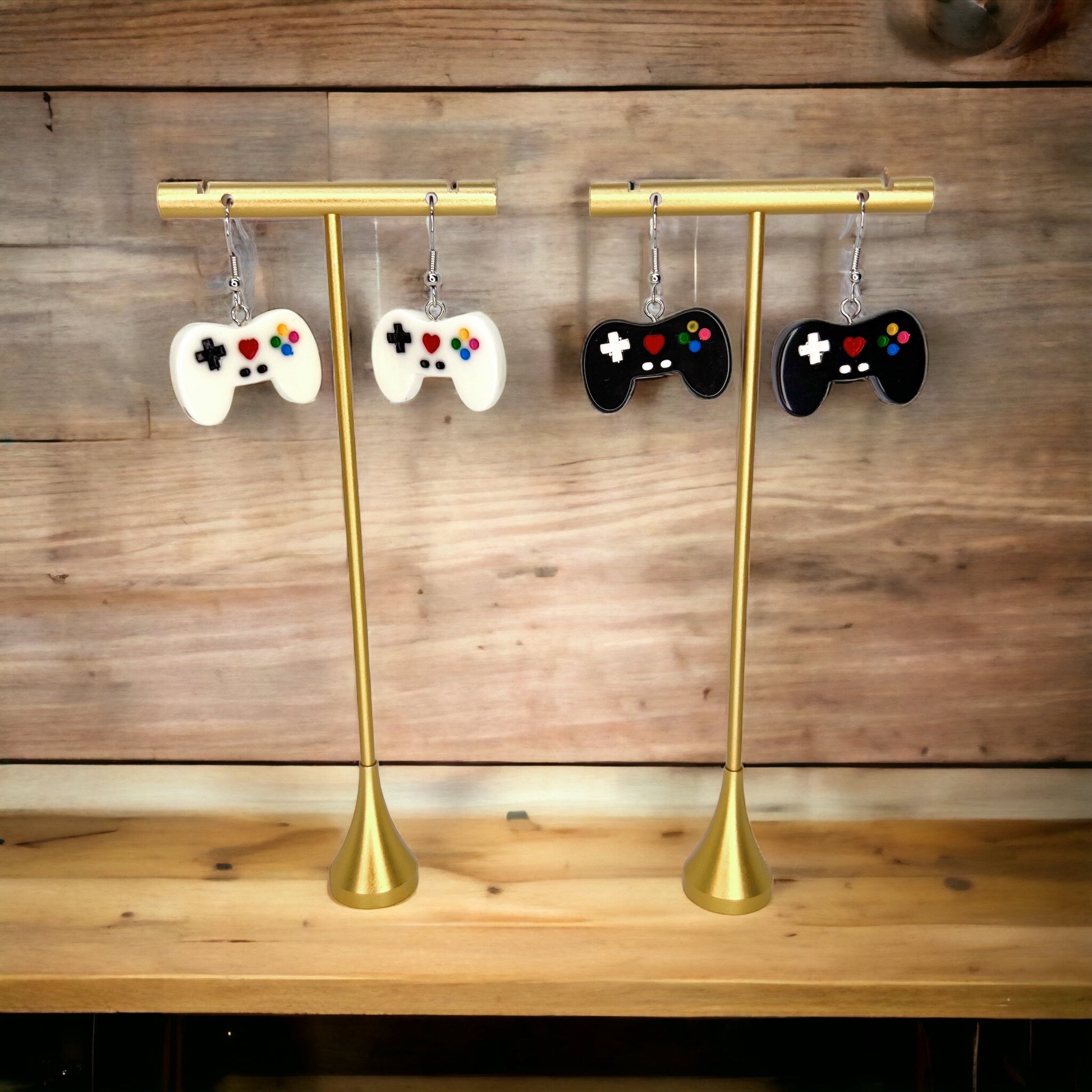 Game Controller Earrings - 90’s Retro, Gamer Earrings, Gaming Consoler, Cartoon Character, Controller Earrings, Handmade Earrings - Rhythms of Grace Creative