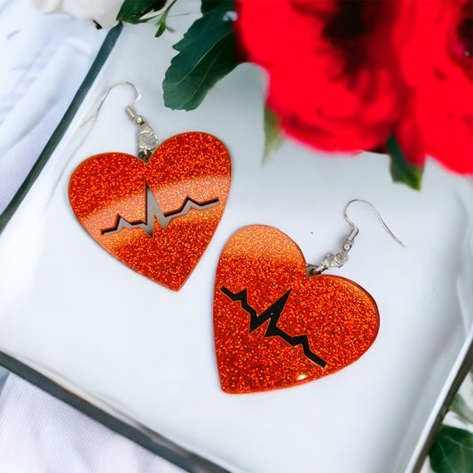 Heartfelt Elegance: Dazzling Red Heartbeat Earrings for the Passionate Professional! - Rhythms of Grace Creative