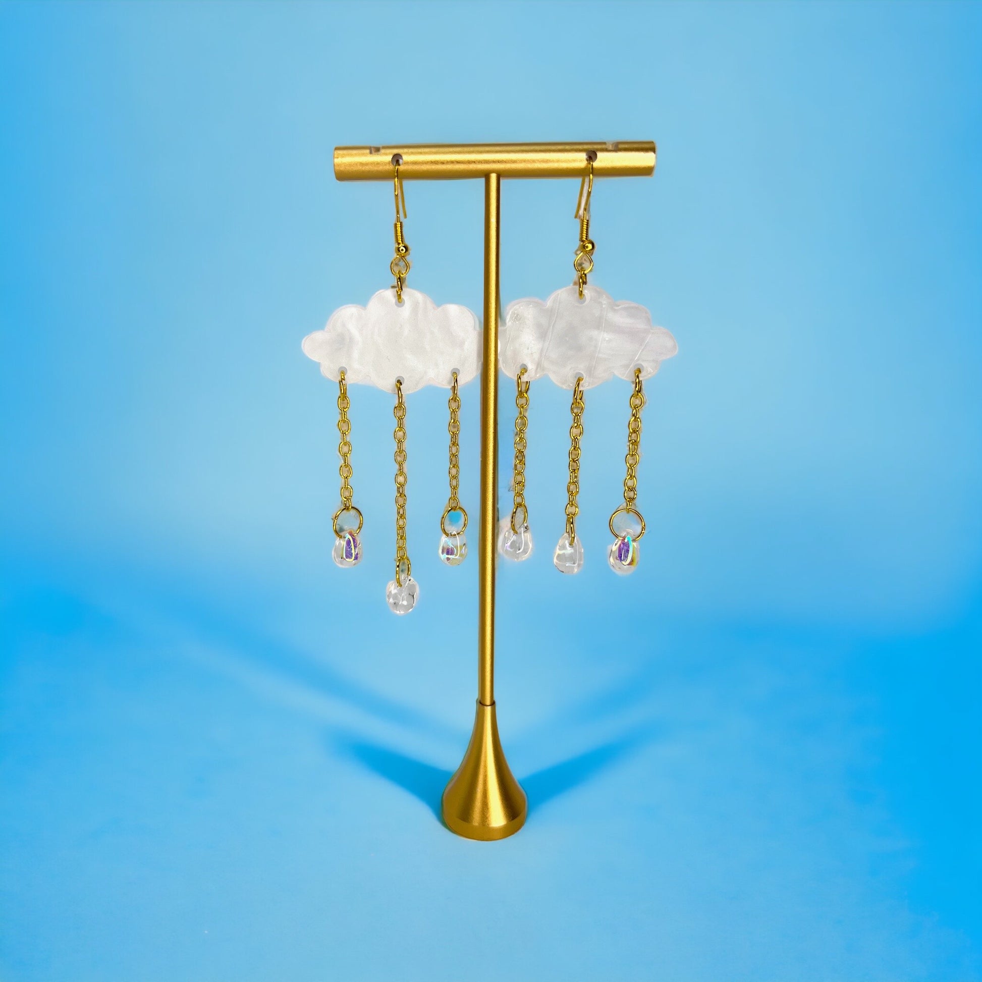 Raincloud Earrings - Crystal Earrings, Cloud Earrings, Handmade Earrings, Weather Earrings - Rhythms of Grace Creative