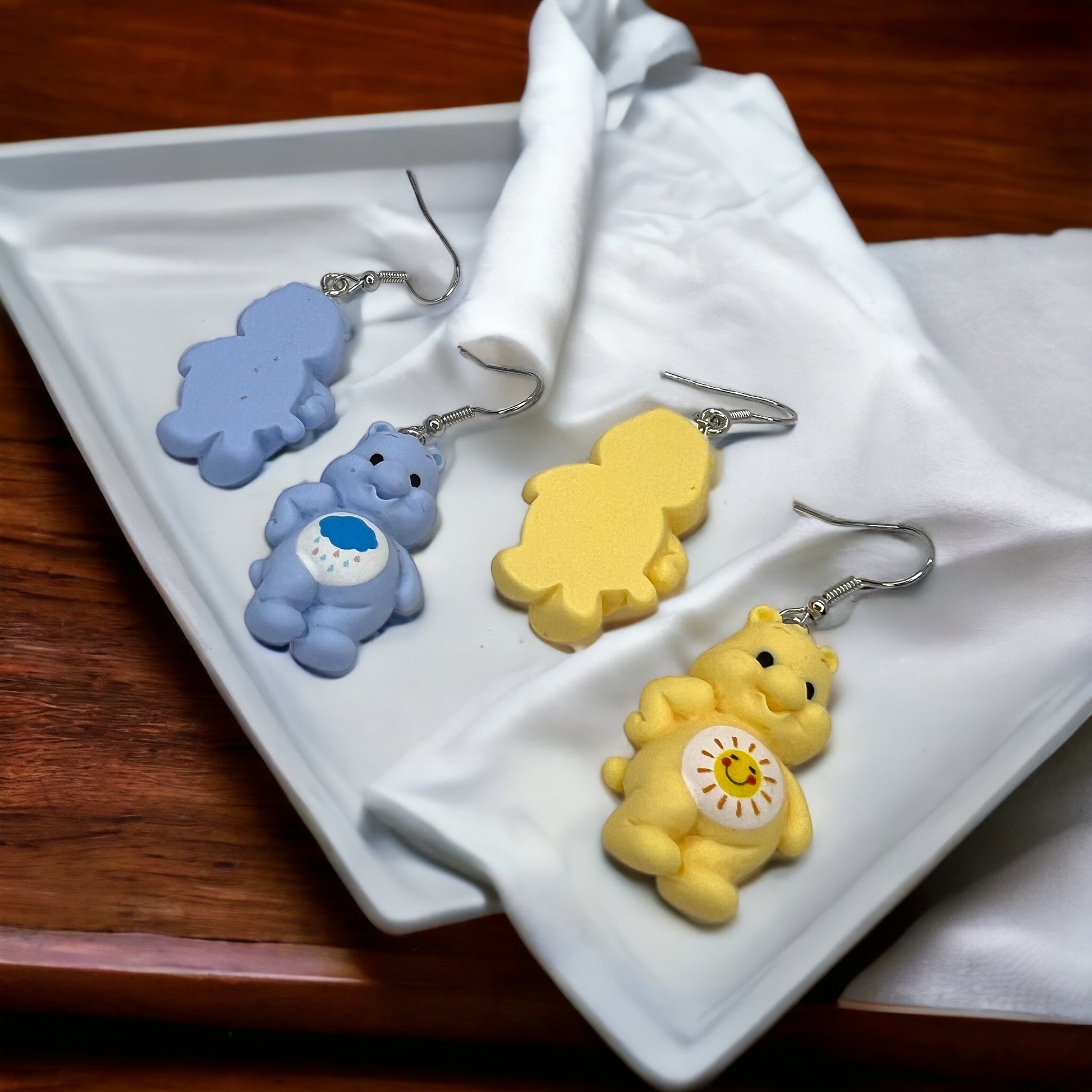 Care Bear Earrings - 80’s Retro, Care Bear Earrings, Care Bear Costume, Cartoon Character, Carebear Earrings, Handmade Earrings - Rhythms of Grace Creative