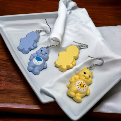 Care Bear Earrings - 80’s Retro, Care Bear Earrings, Care Bear Costume, Cartoon Character, Carebear Earrings, Handmade Earrings - Rhythms of Grace Creative