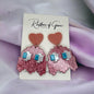 Pink PAC-MAN Earrings - 80’s Retro, Pacman Earrings, Pac-Man Costume, Cartoon Character, Retro Video Game, Handmade Earrings - Rhythms of Grace Creative